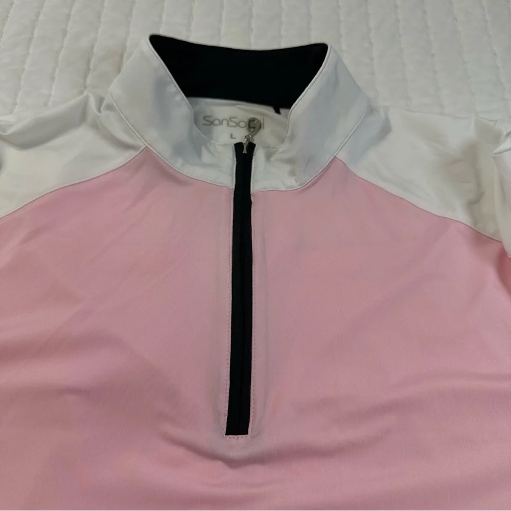 Sansoleil SunGlow Zip Mock Pink And White Long Sleeves UV 50+
Cooling - Picture 6 of 14
